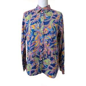 Vintage Lauren Ralph Lauren Shirt Women’s L Colorful Paisley Print Button Up